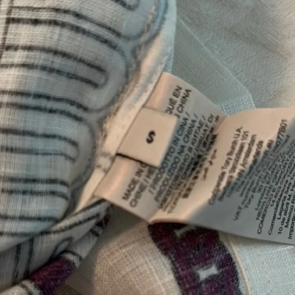 Tory Burch Printed Linen Camp Shirt – Ivory Zebra Scarf (Size Small) | NEW - Picture 8 of 8